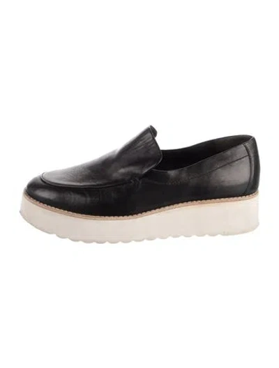 Pre-owned Vince Leather Loafers In Black