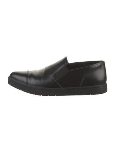 Pre-owned Vince Leather Loafers In Black