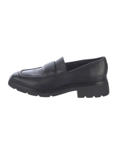 Pre-owned Vince Leather Loafers In Black