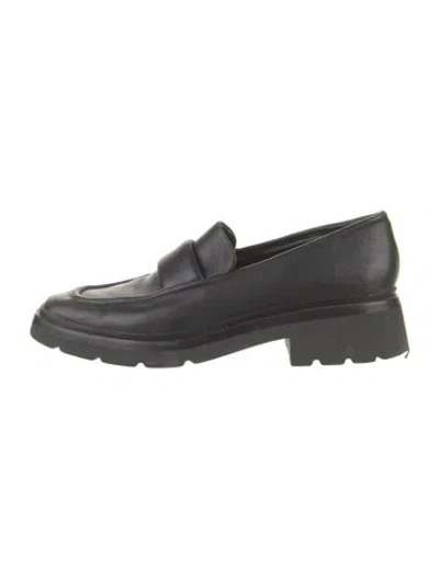Pre-owned Vince Leather Loafers In Black