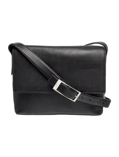 Pre-owned Vince Leather Messenger Bag In Black