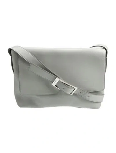 Pre-owned Vince Leather Messenger Bag In Gray