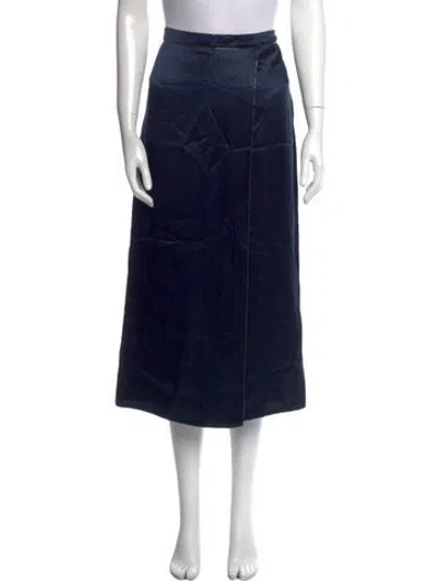 Pre-owned Vince Leather Midi Length Skirt W/ Tags In Black