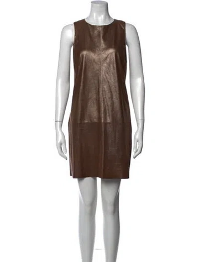 Pre-owned Vince Leather Mini Dress