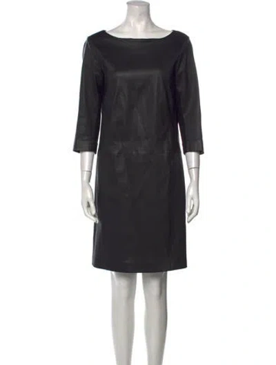 Pre-owned Vince Leather Mini Dress In Black