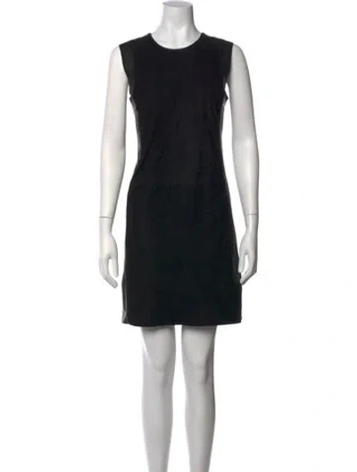 Pre-owned Vince Leather Mini Dress In Black