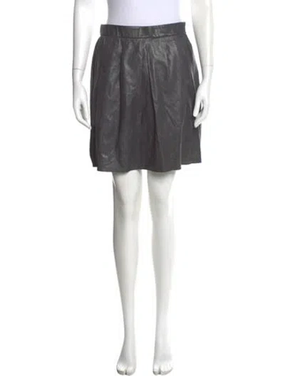 Pre-owned Vince Leather Mini Skirt In Black