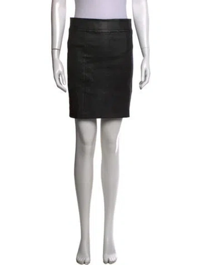 Pre-owned Vince Leather Mini Skirt In Black