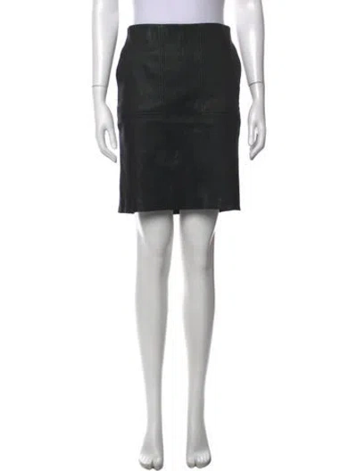Pre-owned Vince Leather Mini Skirt In Black