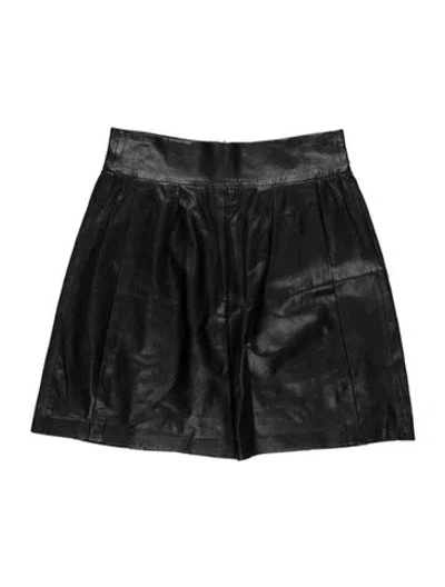 Pre-owned Vince Leather Mini Skirt In Black