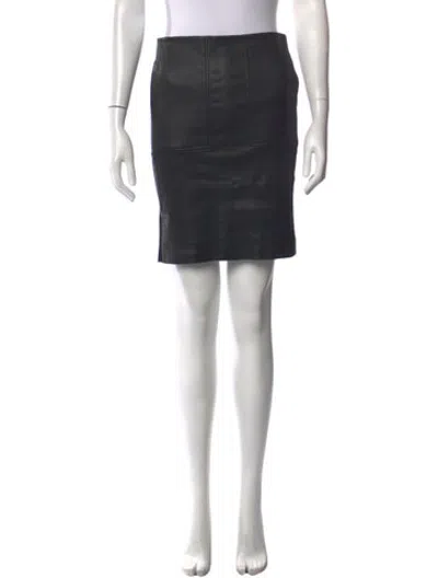 Pre-owned Vince Leather Mini Skirt In Black