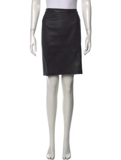 Pre-owned Vince Leather Mini Skirt In Black/grey