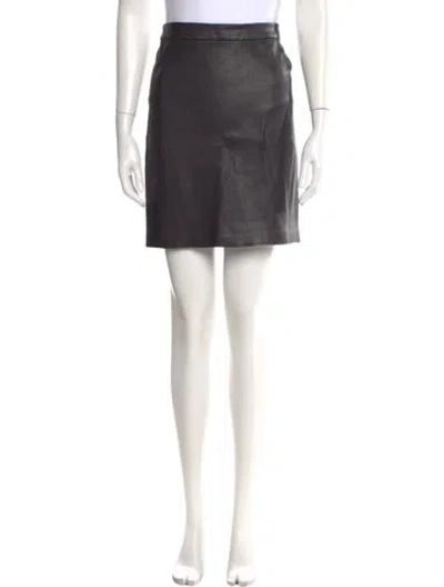 Pre-owned Vince Leather Mini Skirt In Multi