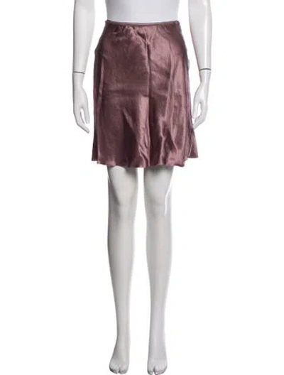 Pre-owned Vince Leather Mini Skirt In Pink