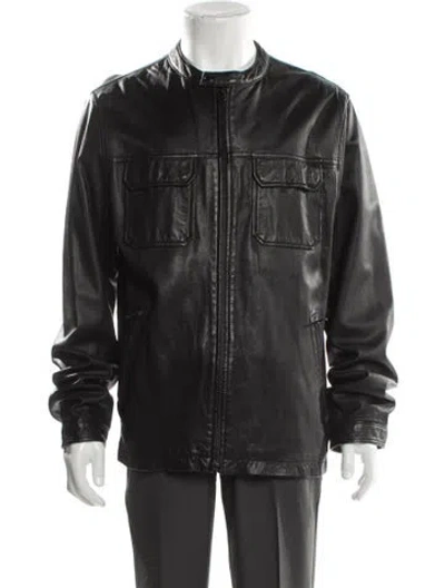 Pre-owned Vince Leather Moto Jacket In Black