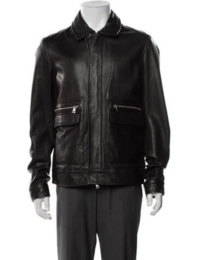 Pre-owned Vince Leather Moto Jacket In Black