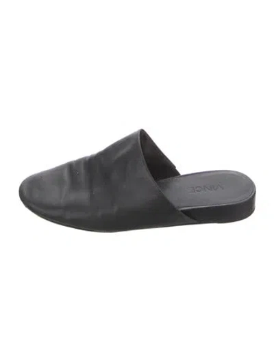 Pre-owned Vince Leather Mules In Black