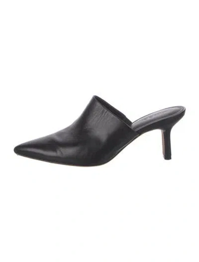 Pre-owned Vince Leather Mules In Black