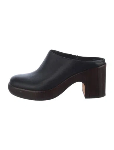 Pre-owned Vince Leather Mules In Black