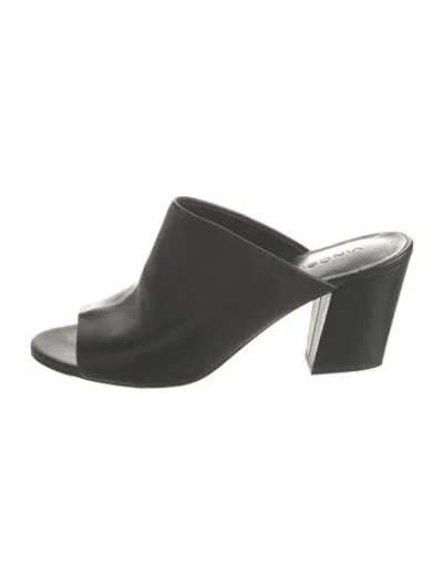 Pre-owned Vince Leather Mules In Black