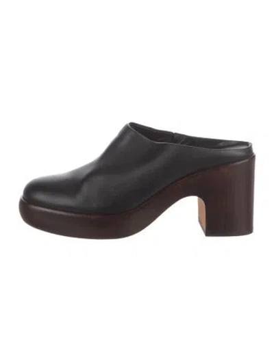Pre-owned Vince Leather Mules In Black