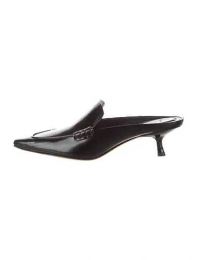 Pre-owned Vince Leather Mules In Black