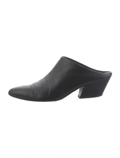 Pre-owned Vince Leather Mules In Black
