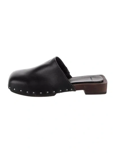 Pre-owned Vince Leather Mules In Black