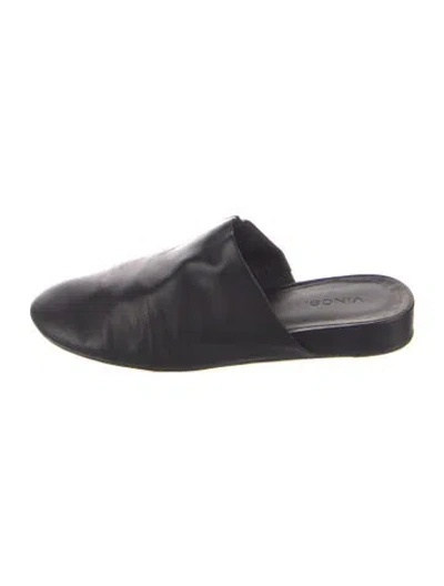 Pre-owned Vince Leather Mules In Blue