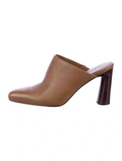 Pre-owned Vince Leather Mules In Brown