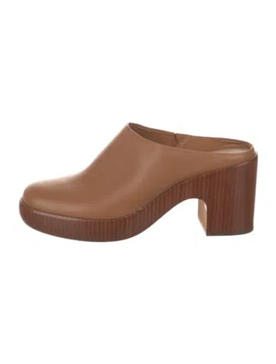Pre-owned Vince Leather Mules In Brown