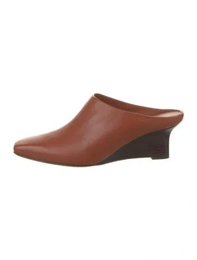 Pre-owned Vince Leather Mules In Brown/neutrals
