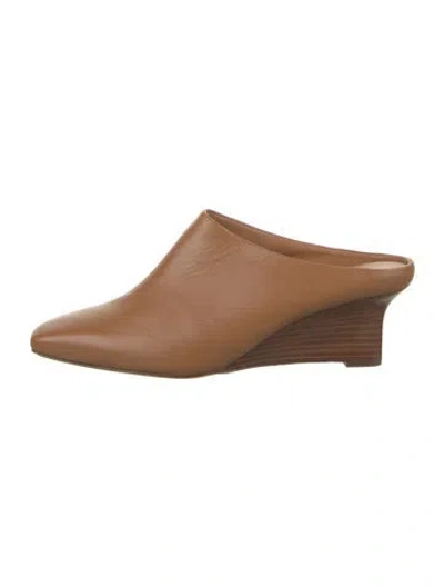 Pre-owned Vince Leather Mules In Brown/neutrals