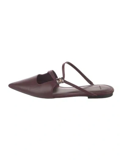 Pre-owned Vince Leather Mules In Burgundy