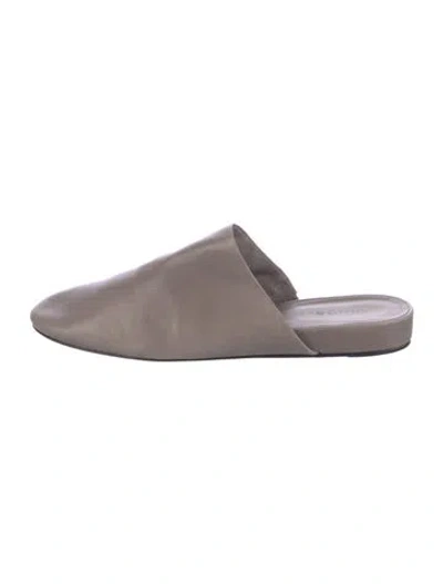 Pre-owned Vince Leather Mules In Gray