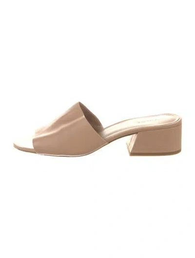 Pre-owned Vince Leather Mules In Neutral