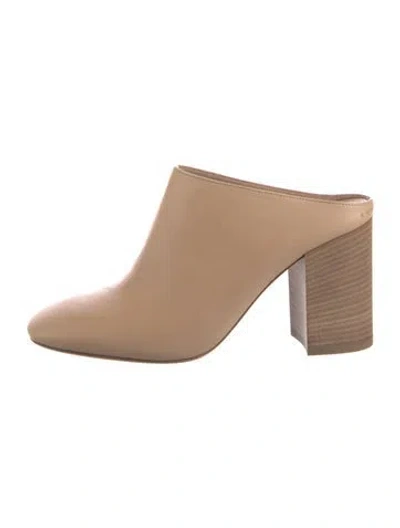Pre-owned Vince Leather Mules In Neutral