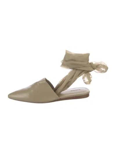 Pre-owned Vince Leather Mules In Neutral