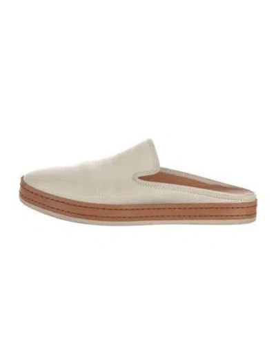 Pre-owned Vince Leather Mules In Neutral