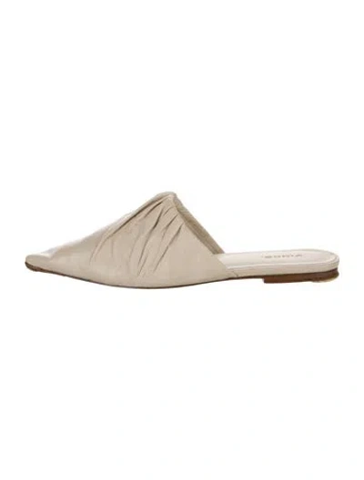 Pre-owned Vince Leather Mules In Neutrals
