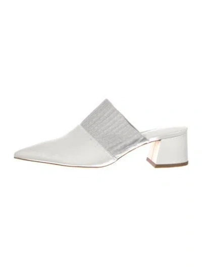Pre-owned Vince Leather Mules In White