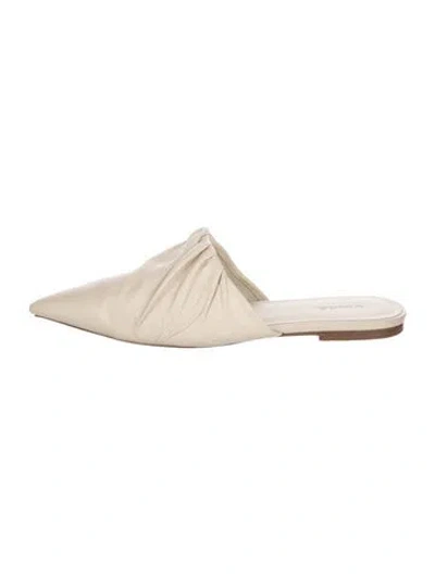 Pre-owned Vince Leather Mules In White