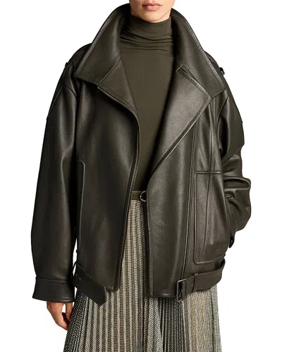 VINCE LEATHER OVERSIZED BIKER JACKET