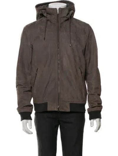 Pre-owned Vince Leather Parka In Brown