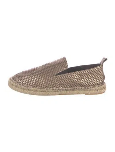 Pre-owned Vince Leather Patterned Espadrilles In Brown/metallic