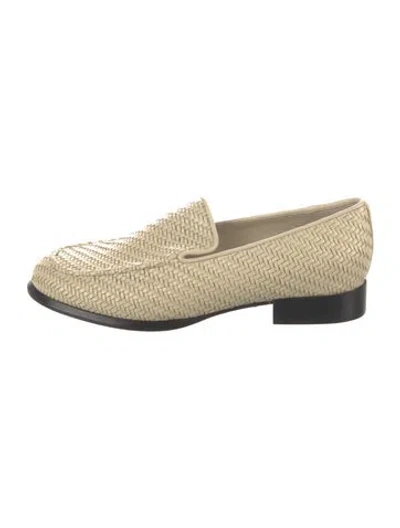 Pre-owned Vince Leather Patterned Loafers In Neutrals