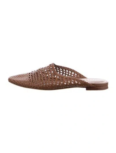 Pre-owned Vince Leather Patterned Mules In Brown
