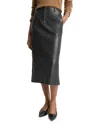 Vince Leather Pencil Skirt In Vintage Blue