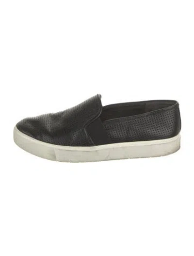 Pre-owned Vince Leather Printed Espadrilles In Black