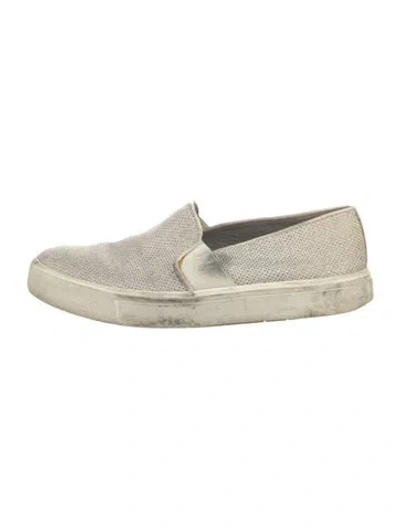 Pre-owned Vince Leather Printed Espadrilles In Neutral